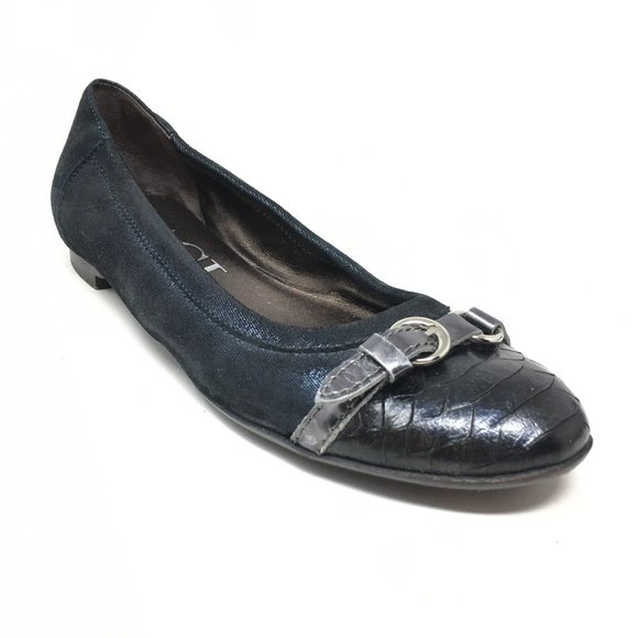 AGL Ballet Flats Shoes Size 37/7 US Blue Snake - Picture 1 of 10